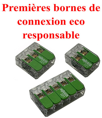 WAGO mini 221 GREEN RANGE pour fils Souple/Semi rigide/Rigide jusqu’au 4 mm²
